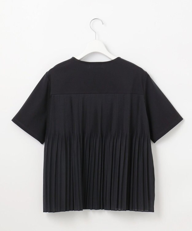 J.PRESS LADIES L 【洗える】コットンスムース バック プリーツ カットソー ネイビー系