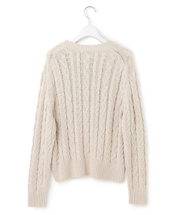 23区 【洗える】ルレックスケーブル スパンコール ラメニット アイボリー系