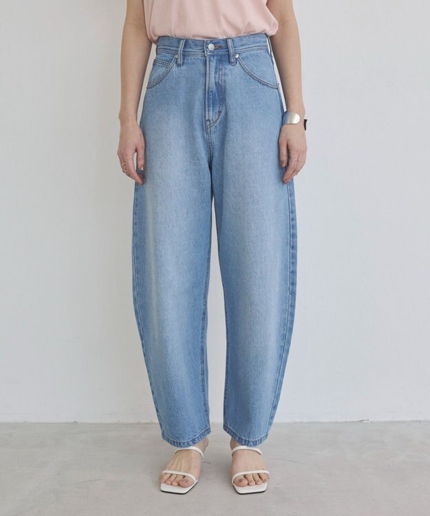 WEGO 【ANGIE VINTAGE/SMLサイズ展開】カーブデニムパンツ ブルー