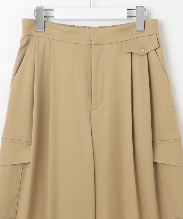 自由区 S 【カタログ掲載・接触冷感・UVカット・洗える】デニムライクボトムフレアワイド パンツ ベージュ