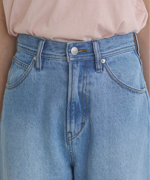 WEGO 【ANGIE VINTAGE/SMLサイズ展開】カーブデニムパンツ ブルー