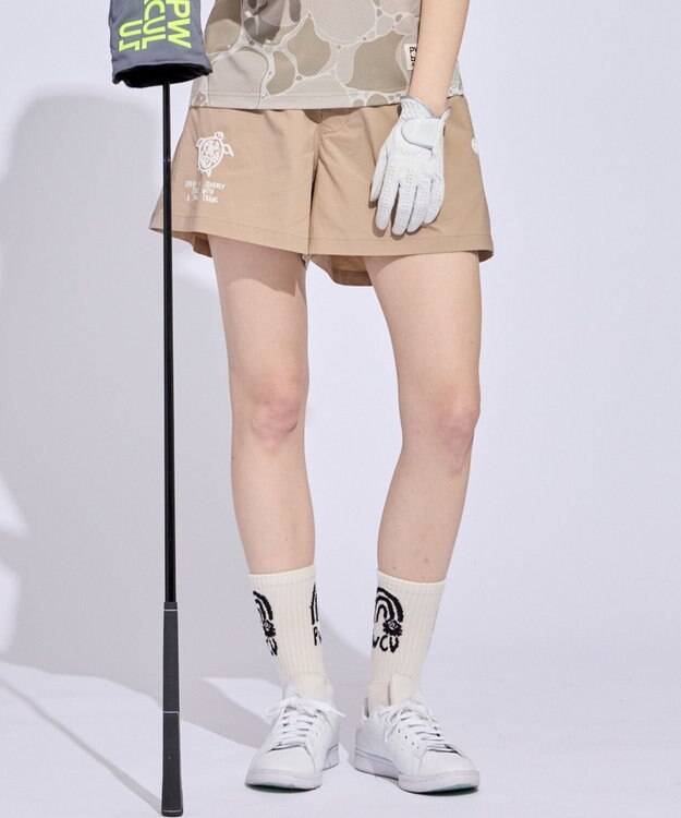 PW CIRCULUS 【ｗOMEN】TURTLE MOTIFイージーショーツ ゴルフウェア レディース ベージュ系