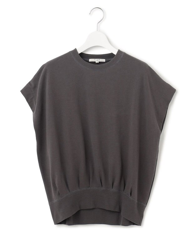 23区 L 【SLOW/洗える】コンパクトインレー フレンチスリーブ カットソー グレー系