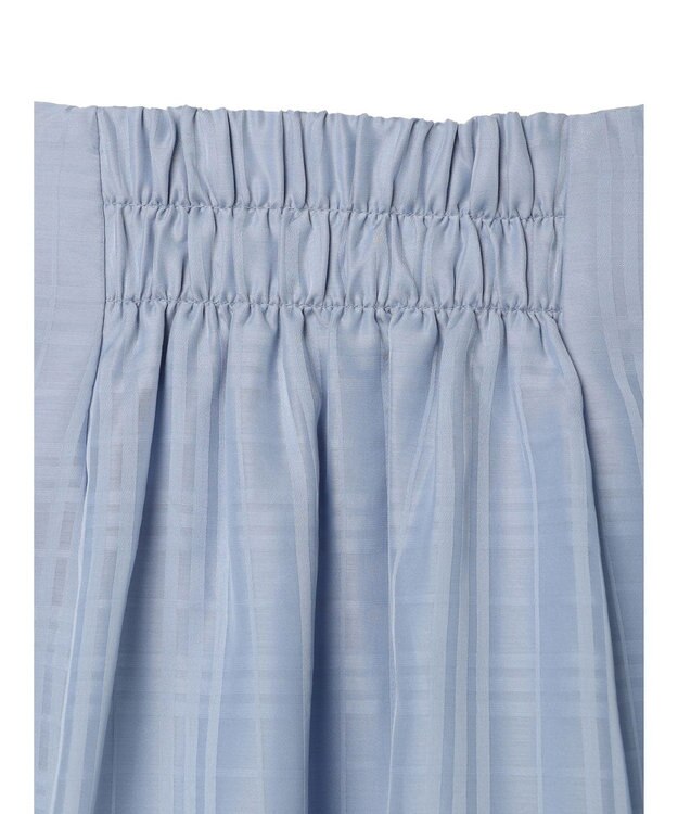 earth music&ecology シアーチェックフレアスカート Sax