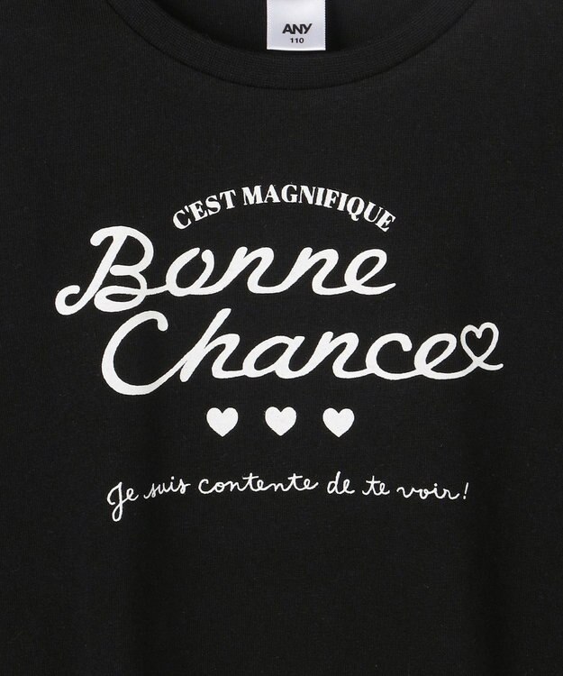 ANY KIDS 【WEB限定】7days プリント 長袖Tシャツ ブラック×ロゴ