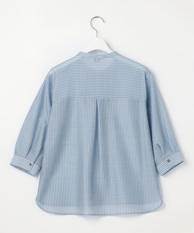 J.PRESS LADIES シアーピンストライプ カットソー サックスベース系