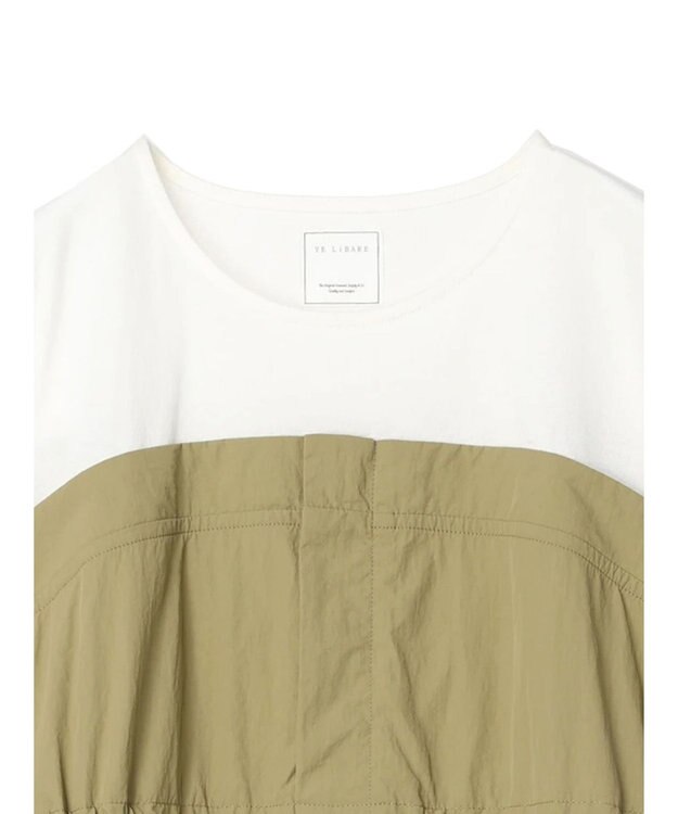 Green Parks 布帛ドッキングドロストワンピース Light Khaki