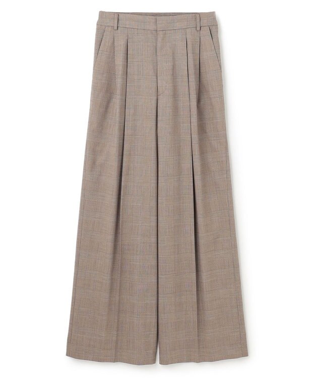 BEIGE， 【洗える】MER / グレンチェックパンツ Beige