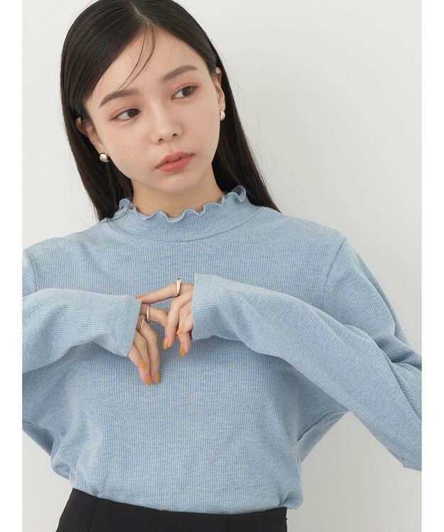 earth music&ecology ラメテレコハイネックプルオーバー