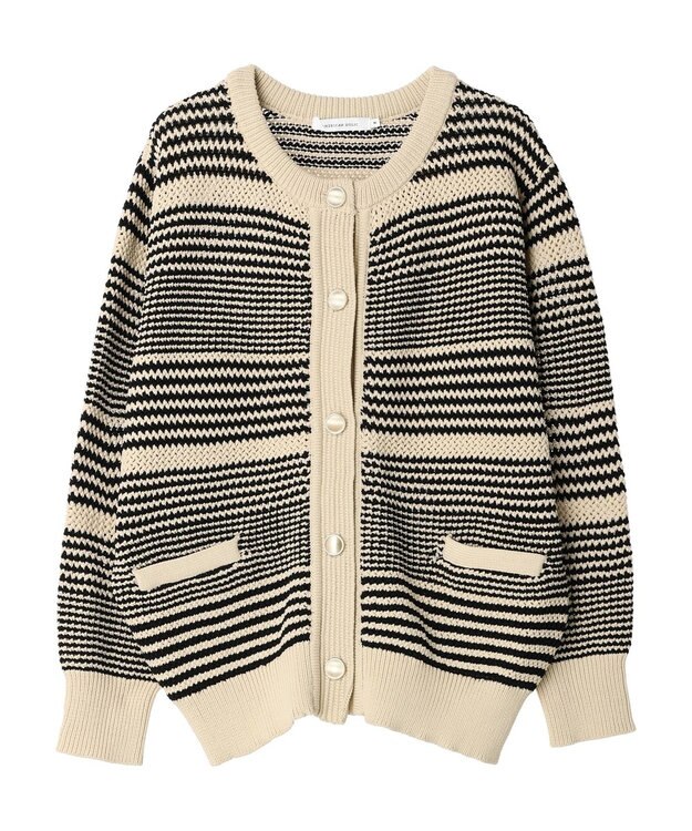 AMERICAN HOLIC エコカルットクルーネックカーディガン Border