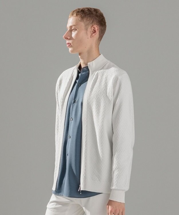 JOSEPH HOMME 【イージーケア】 ヴィスコースリンクス　ジップアップカーディガン ホワイト系