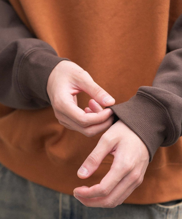 WEGO ラグランプルパーカー ブラウン