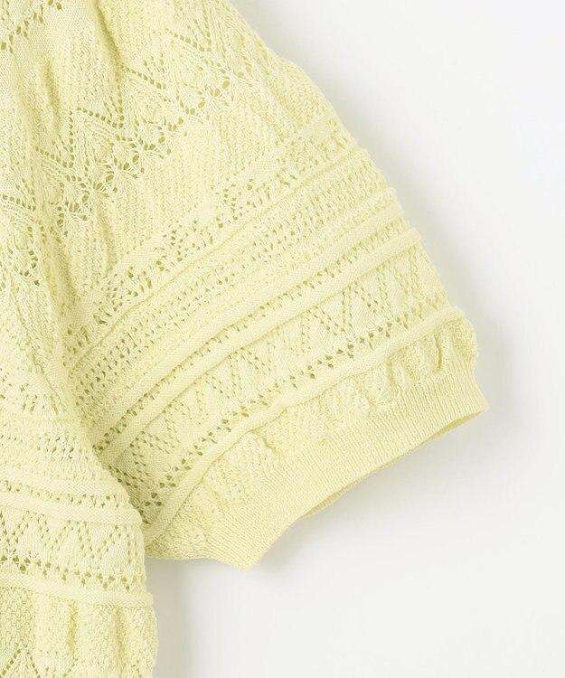 組曲 【WEB限定カラーあり】コットンポリエステル 編み柄カーディガン 【WEB限定】ライム系9