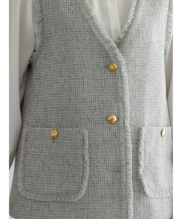 Te chichi 【セレモニーアイテム】ツイードVネックジレ グレー