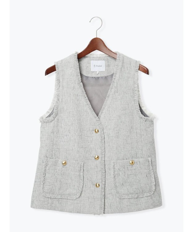 Te chichi 【セレモニーアイテム】ツイードVネックジレ グレー