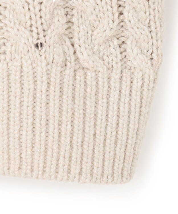 23区 【洗える】ルレックスケーブル スパンコール ラメニット アイボリー系