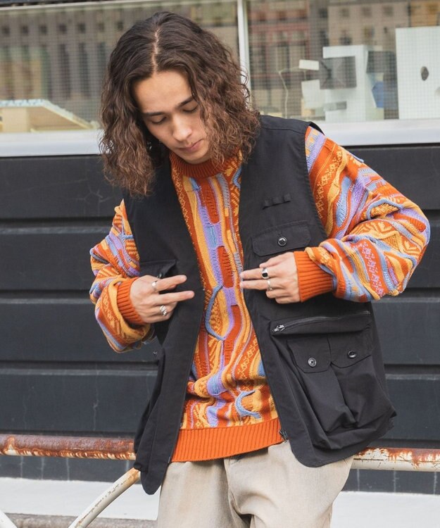 WEGO 3Dニットプルオーバー オレンジ