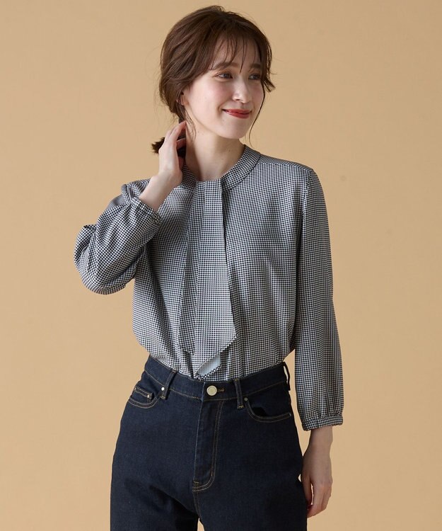 ANY 【洗濯機可能】プリントブラウス チドリ