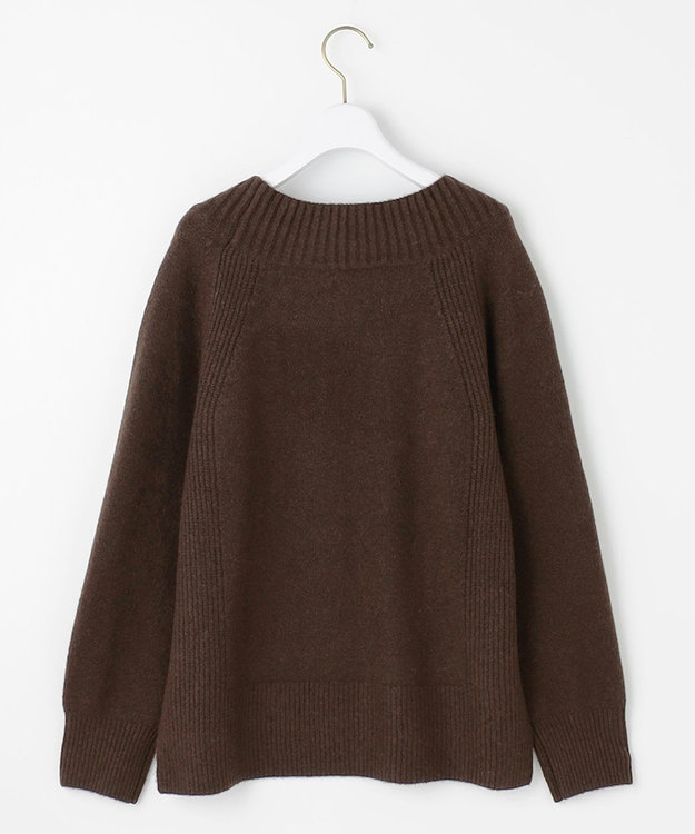 ANY SIS ボートネックAir ニット ブラウン