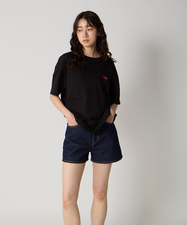 OP／FILA 【Ocean Pacific】ワンポイントベーシックTシャツ ブラック