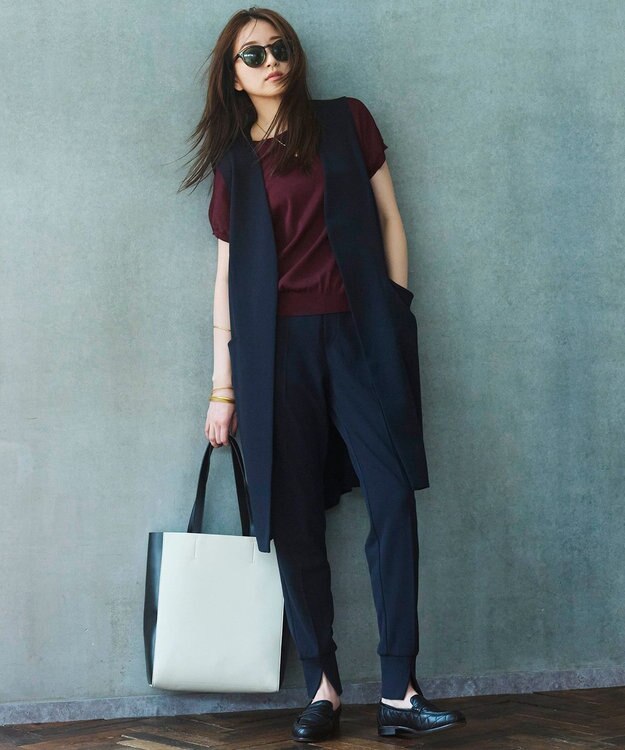 23区 キルティング ローファー ブラック系