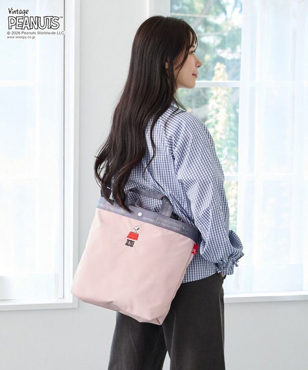 ROOTOTE 8505【ルートート】スヌーピー IP.ミディアム2w.ピーナッツ-1D 02：ピンク