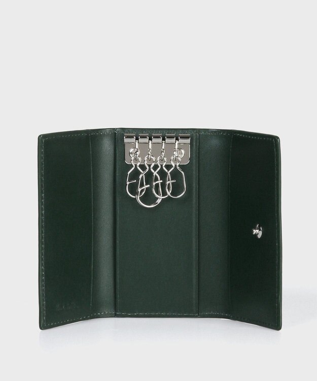 Paul Smith マーケトリーストライプラビット キーケース ダークグリーン