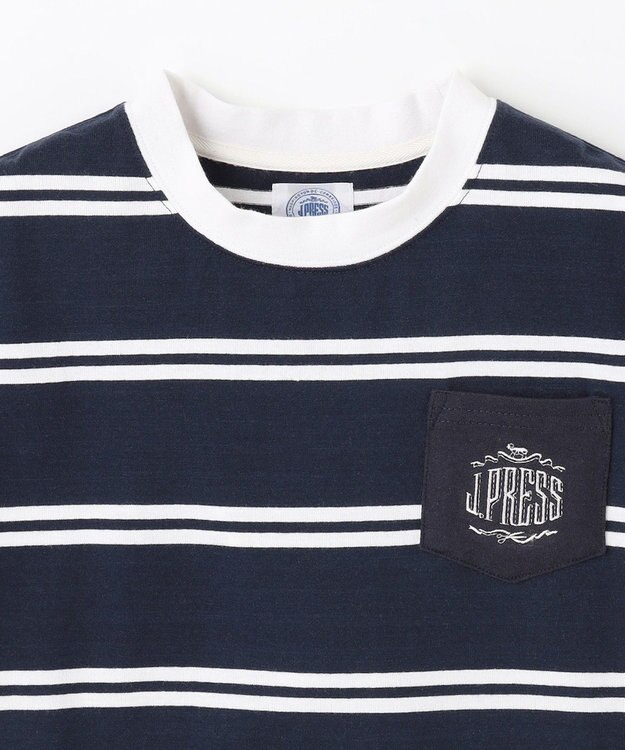 J.PRESS KIDS 【110-130cm】ハウス刺繍ボーダー Ｔシャツ ネイビー系1