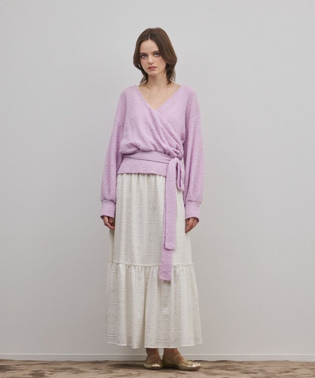 GRACE CONTINENTAL カシュクールニットトップ ピンク