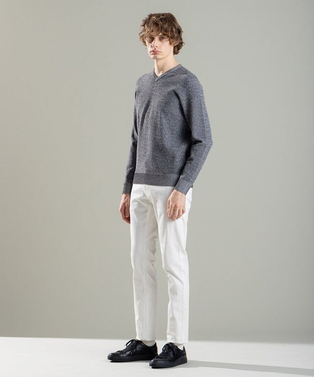 JOSEPH HOMME ライトアムンゼン　Vネックニット ライトグレー系