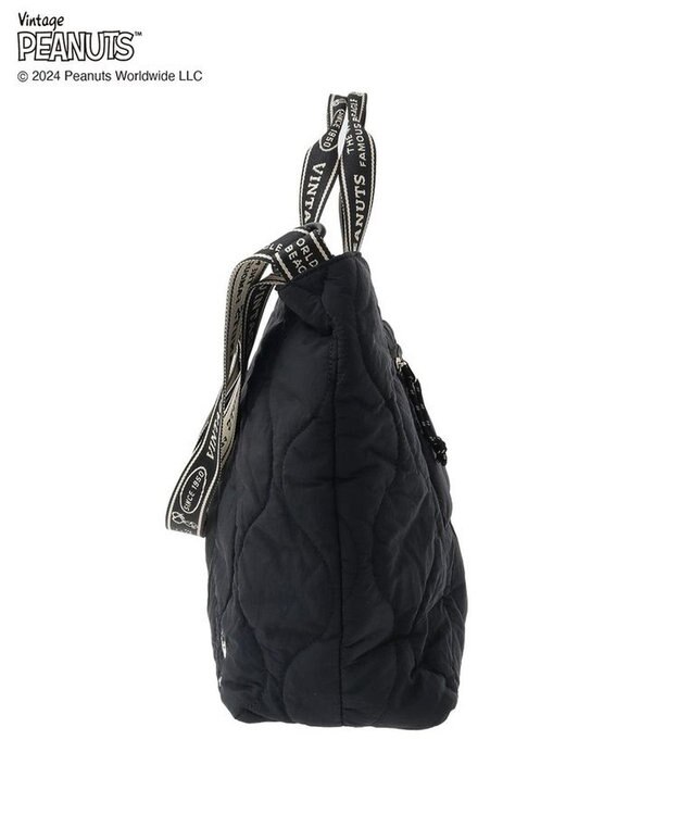 Green Parks ■ＰＥＡＮＵＴＳ　キルティングトートＬ Black