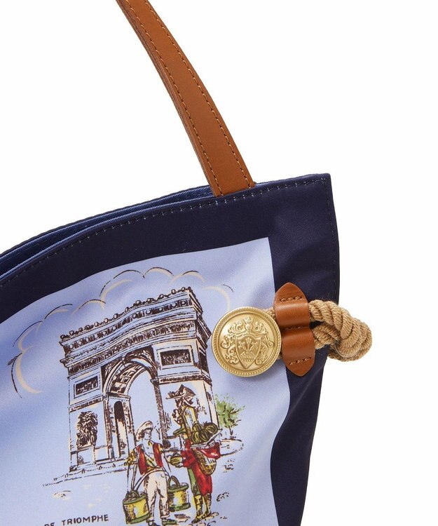 TOPKAPI 【TREASURE TOPKAPI】【アーカイブ】マイルドサテン スカーフ パネル柄 トートバッグ 2023 ブルー