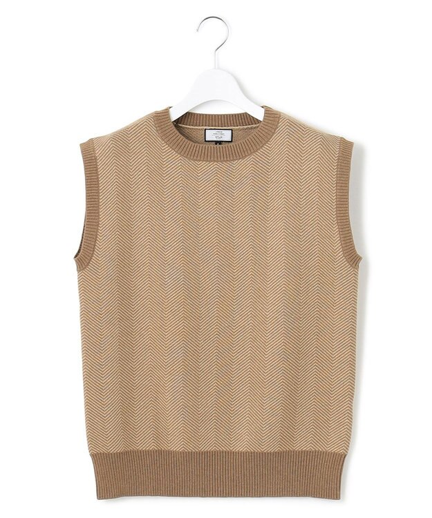 J.PRESS YORK STREET 【WOMEN】ヘリンボーンニットベスト ベージュ系3
