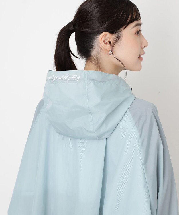 MOONBAT POLO RALPH LAUREN(ポロ ラルフローレン) ポロポニー レインコート ライトウェイト レインポンチョ  無地 フード 収納袋 レディース ライトグレー
