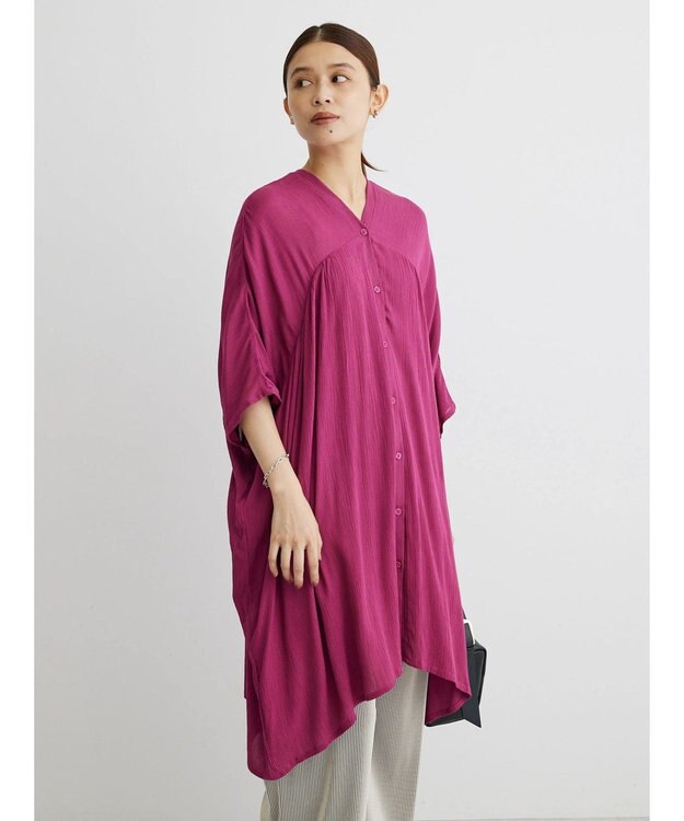 Green Parks Ｉ　レーヨンクレープチュニック Dark Pink