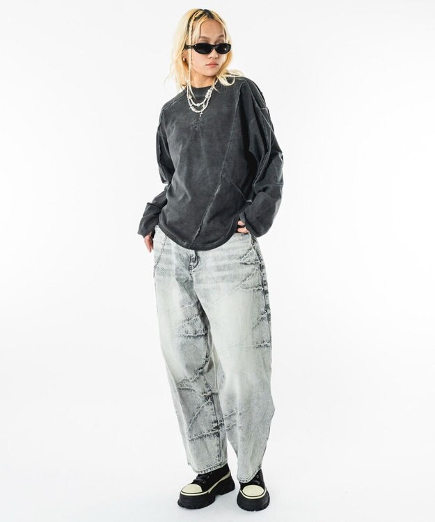 WEGO 【ユニセックス着用ITEM】コールドダイスウィッチングT（LS） ブラックその他