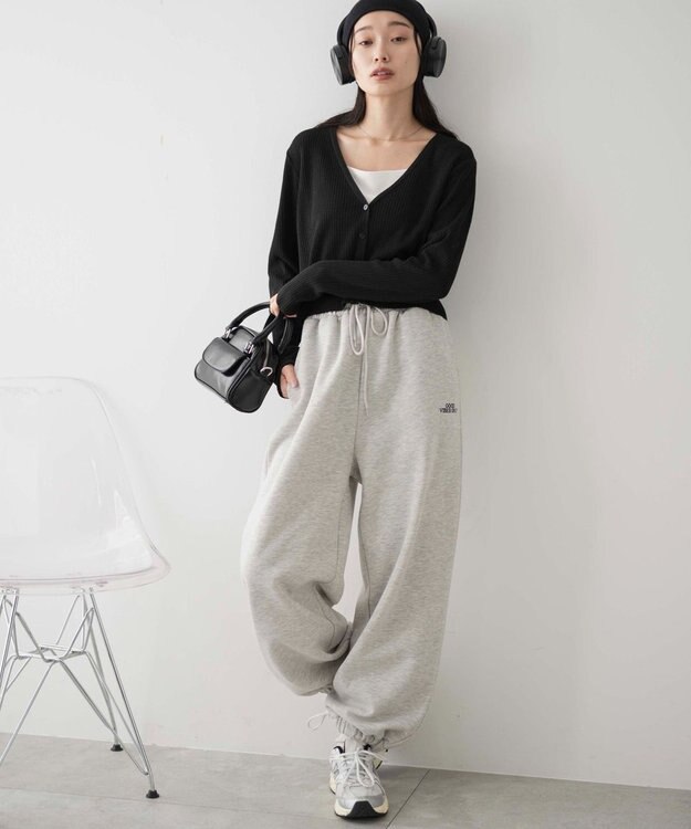 WEGO カラーリブショートカーデ ブラック