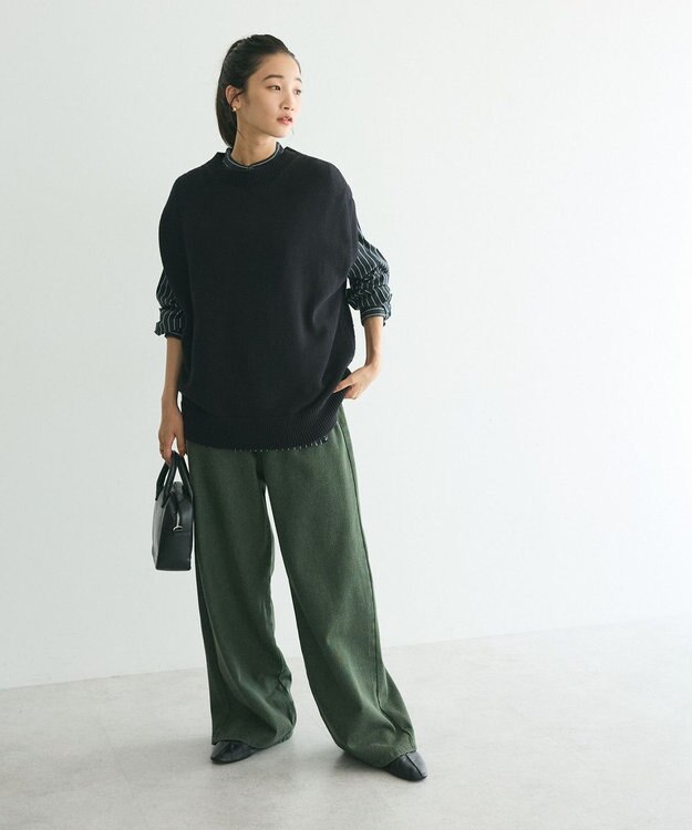 CRAFT STANDARD BOUTIQUE クルーネックニットベスト Black