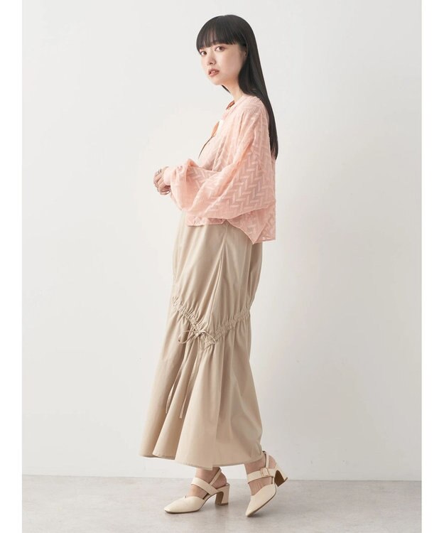 earth music&ecology ツッキリジャガードショートブラウス Pink