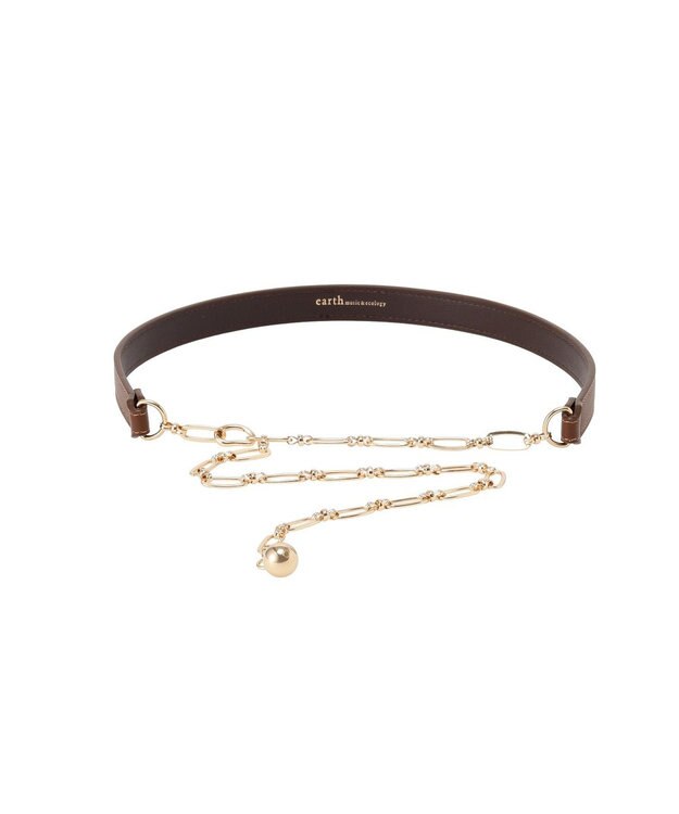 earth music&ecology デザインチェーンＭＩＸベルト Brown