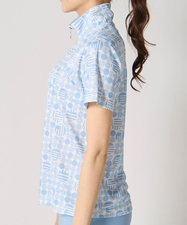 FILA GOLF／marie claire 【Marie claire sports】ハーフジップ半袖シャツ ライトブルー