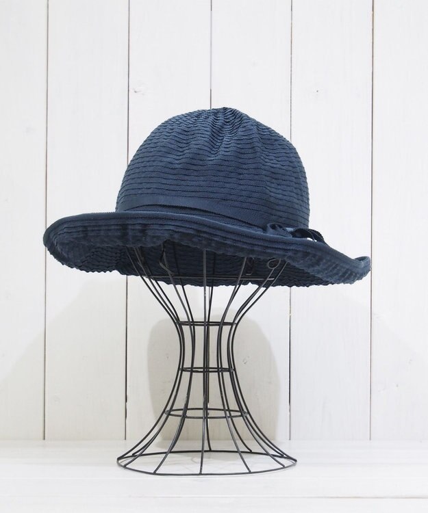 石田製帽 〈25SS新作〉グログランリボン ソフトハット ネイビー