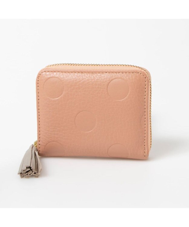 UNBILLION ペルケ perche / ドット型押し・ジャバラカードウォレット ライトピンク