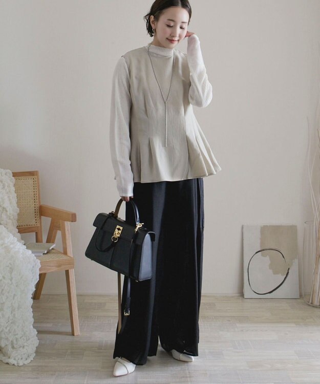 Green Parks AnriettMusee シアータックワイドパンツ Black