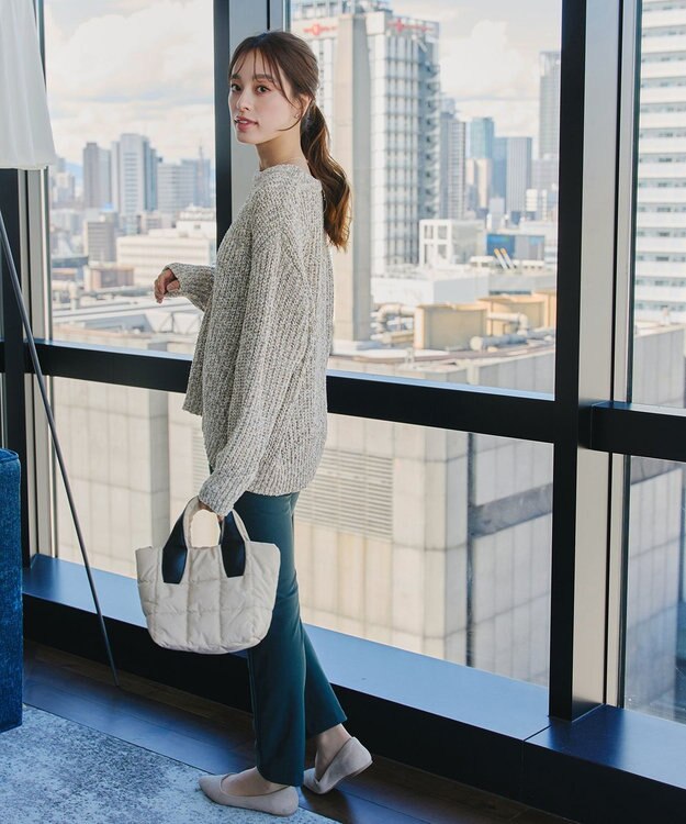 Tiaclasse 【洗える】MIXモールニットプルオーバー ベージュ