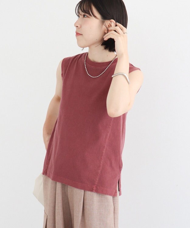 Green Parks ・ＤＯＵＢＬＥ　ＦＬＡＧＳ　ピグメント切替ノースリ Bordeaux