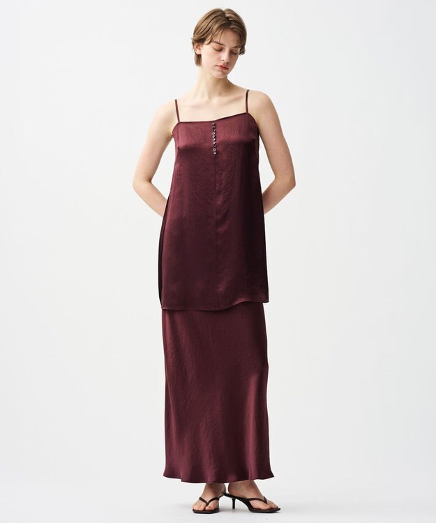 uncrave アセテートヴィンテージサテン バイアススカート バーガンディ