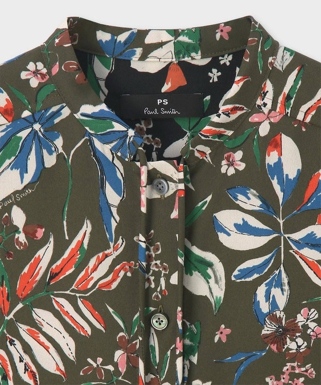 Paul Smith Number Floral ブラウス カーキ