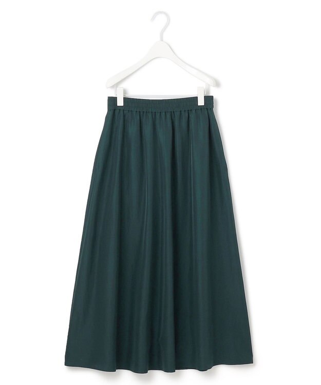 ICB L 【UVケア・速乾・洗える】シルクエステルタフタ フレアスカート ディープパイン系