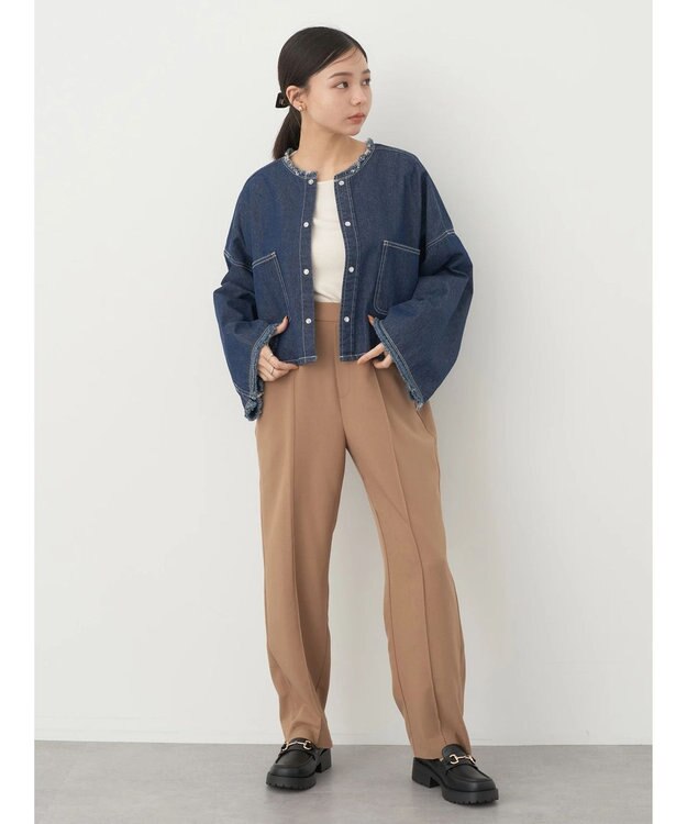 earth music&ecology ２ｗａｙピンタックテーパードパンツ Beige